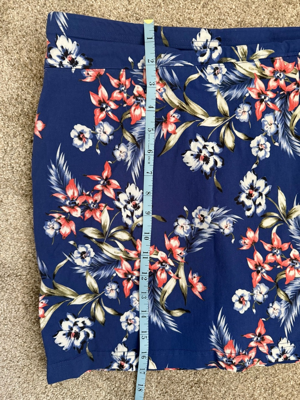 Mario Serrani Navy Floral Mini Skort with Coral and White Flowers - Picture 5 of 5